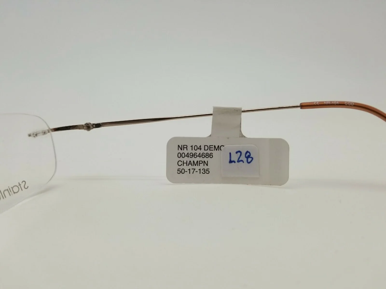 1 Unit NEW Naturally Rimless Champ Prescription Eyeglasses Frame 50-17-135 #398 2