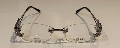Caviar Rimless Eyeglasses 1673 C 82 Silver Crystals Frame New 59mm Italy 3