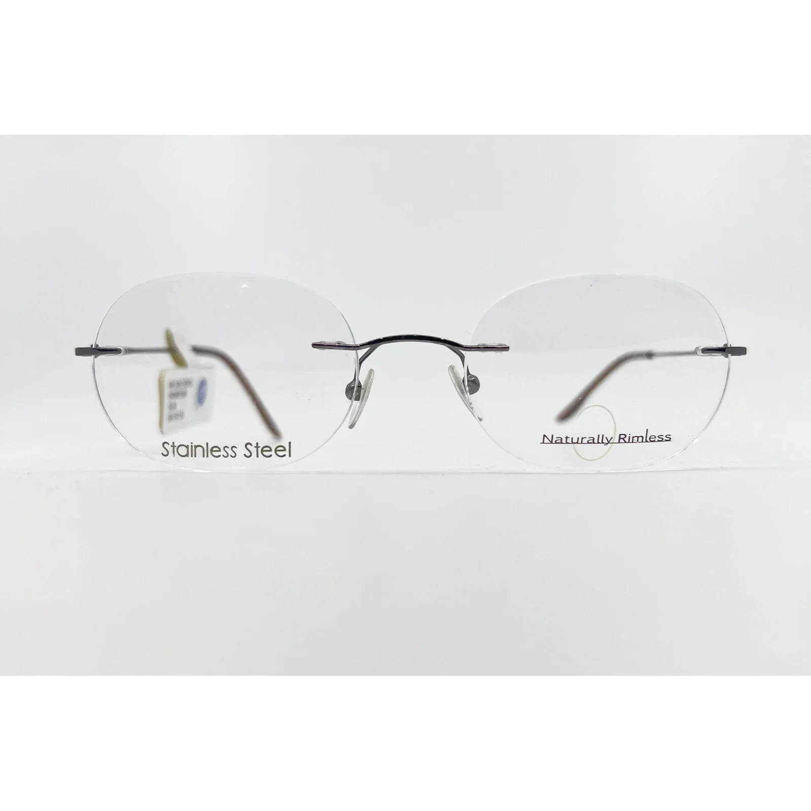 GIORGIO ARMANI GA800 PDE BLACK EYEGLASSES ROUND METAL RIMLESS FRAME 51-19-140 4