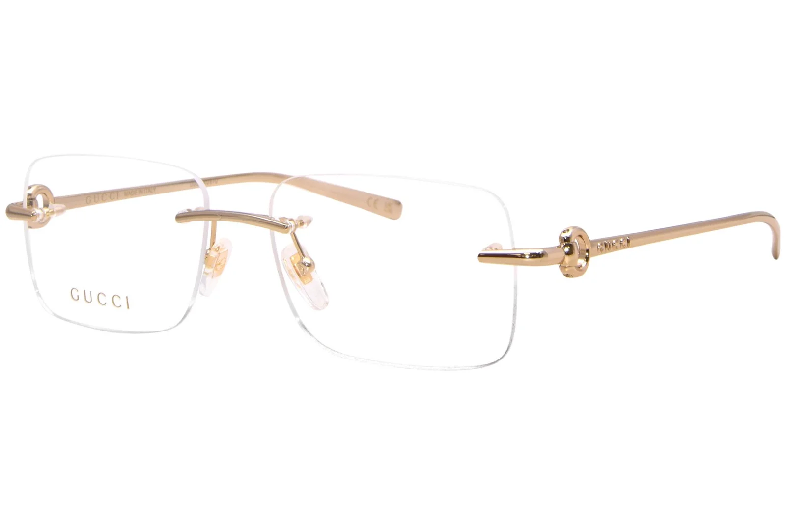 Gucci GG1703O 003 Eyeglasses Gold Rimless Style Rectangle Shape 55mm