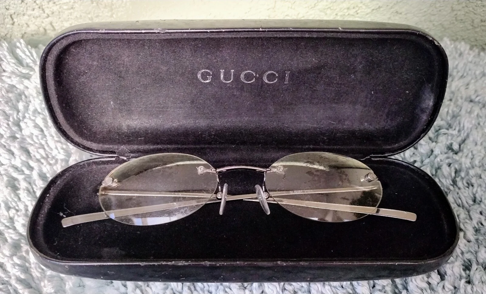 GUCCI LIGHTWEIGHT OVAL RIMLESS STYLE DESIGNER ITALY MADE EYEGLASSES 6LBNM 51mm