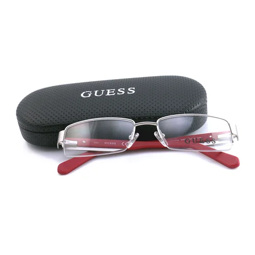 Guess Men Eyeglasses GU 1774 SIRD Silver/Red 55 18 145 Semi Rimless Rectangle 2