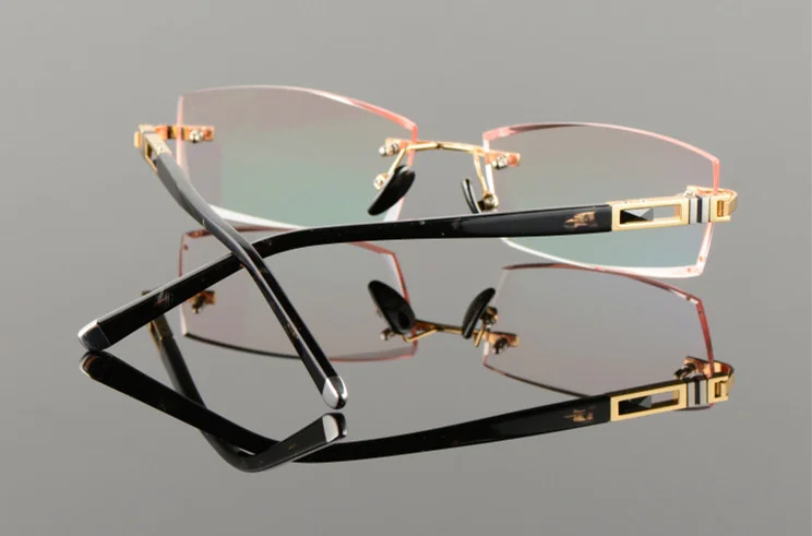 Luxury Pure Titanium Men Eyeglass Frames Rimless Glasses Eyeglasses 55-17-140 2