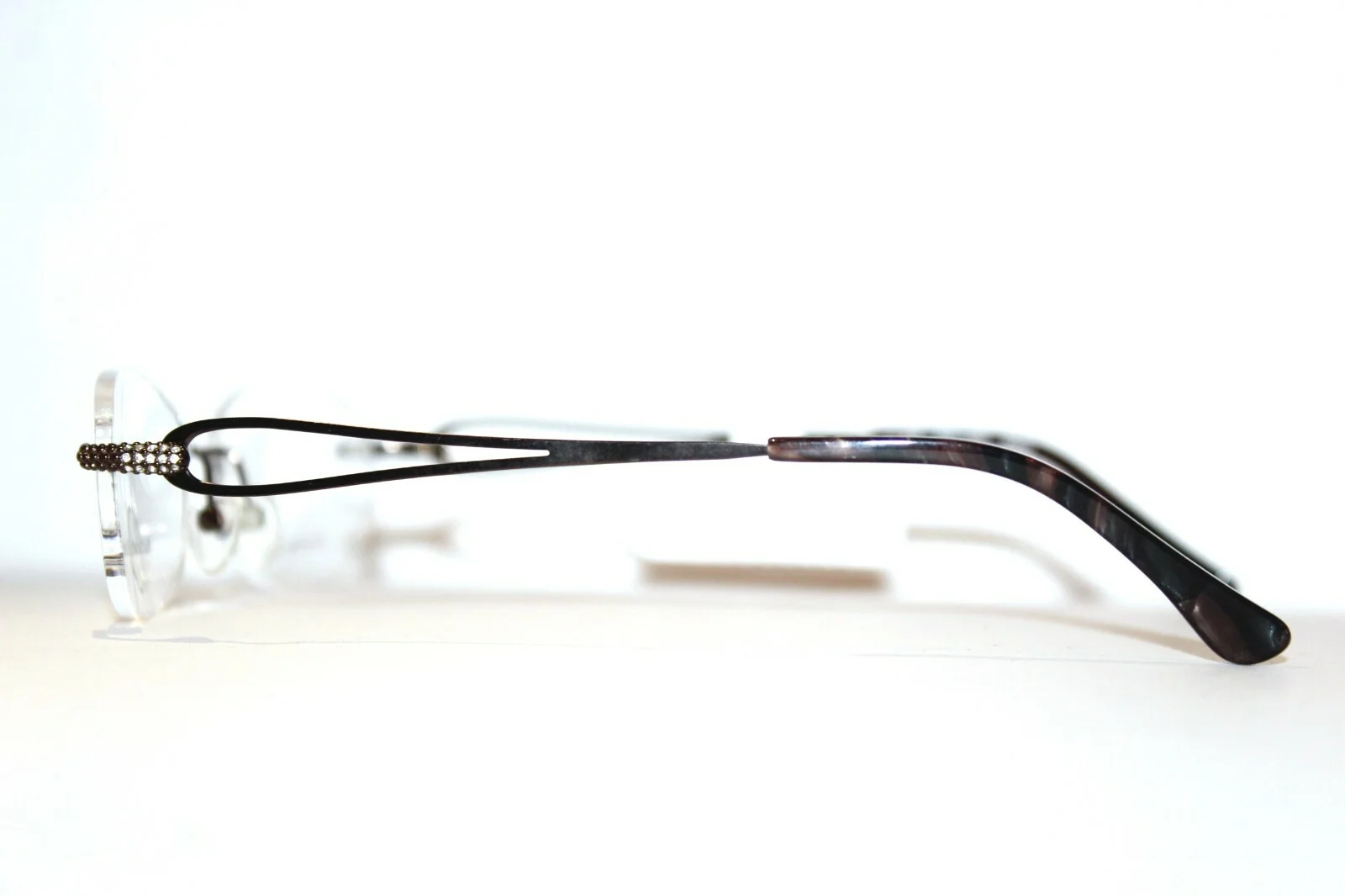 NEW NATURALLY RIMLESS NR368 BRN BROWN WOMENS EYEGLASSES RX FRAMES 52-17-135 MM 4