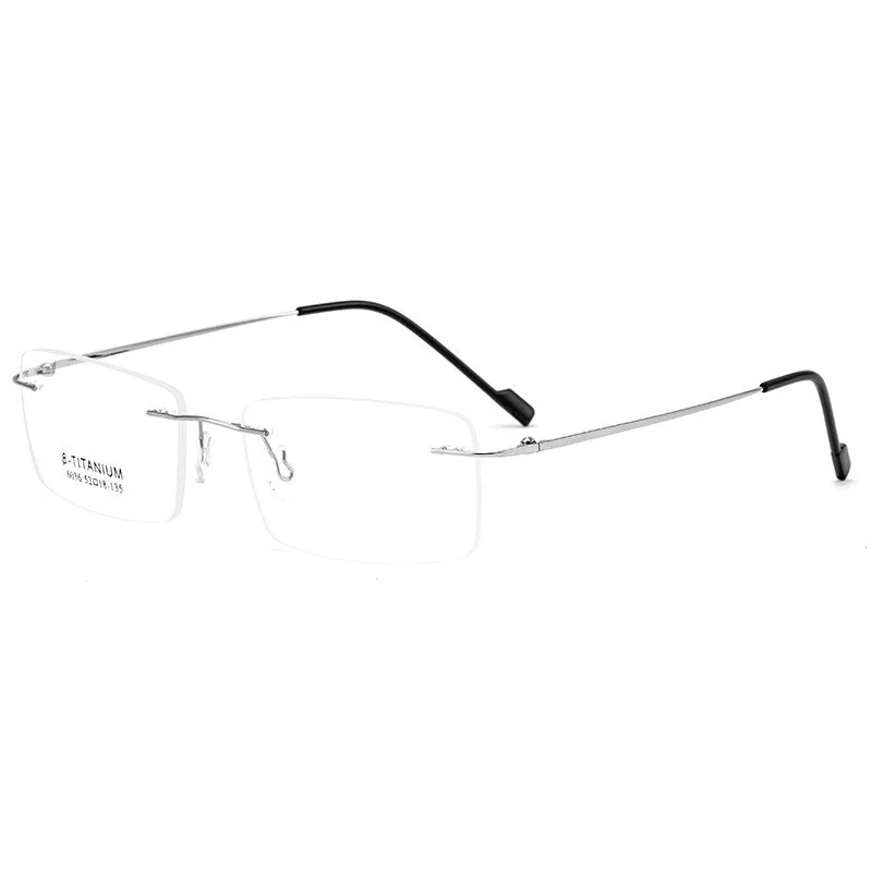 Rimless β Titanium Ultralight Retro Eyeglass Frames Women Men Square Glasses New