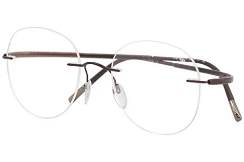 SILHOUETTE 5523 GP 6040 Brown Mens Round Rimless Eyeglasses 49-19-150 B:44