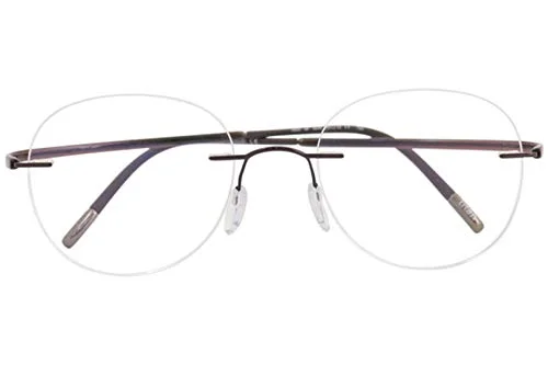 SILHOUETTE 5523 GP 6040 Brown Mens Round Rimless Eyeglasses 49-19-150 B:44 2