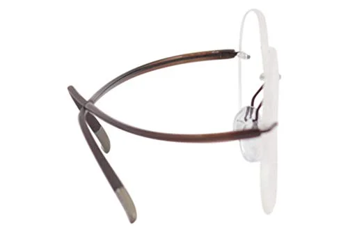 SILHOUETTE 5523 GP 6040 Brown Mens Round Rimless Eyeglasses 49-19-150 B:44 3