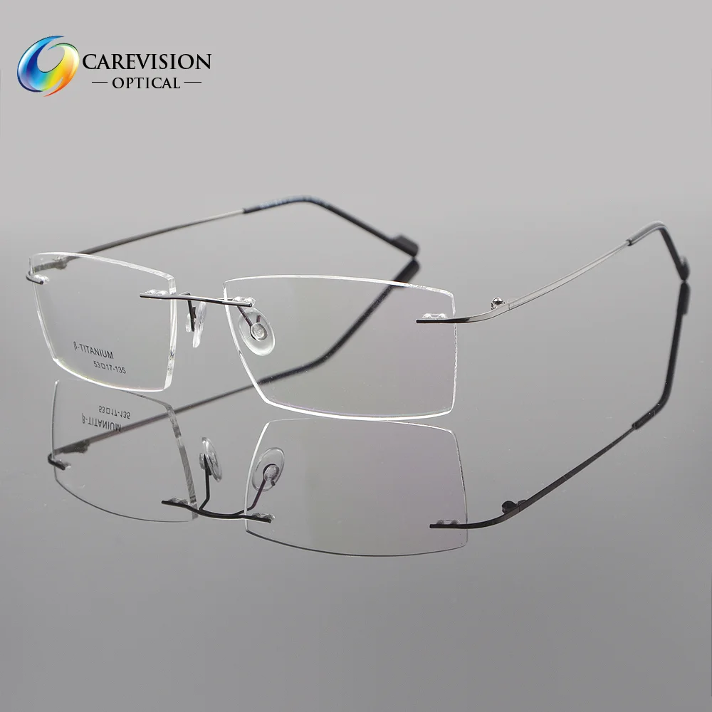 TOTALLY RIMLESS TR297 BLCK Black Mens Rectangle Rimless Eyeglasses 53-18-140 3