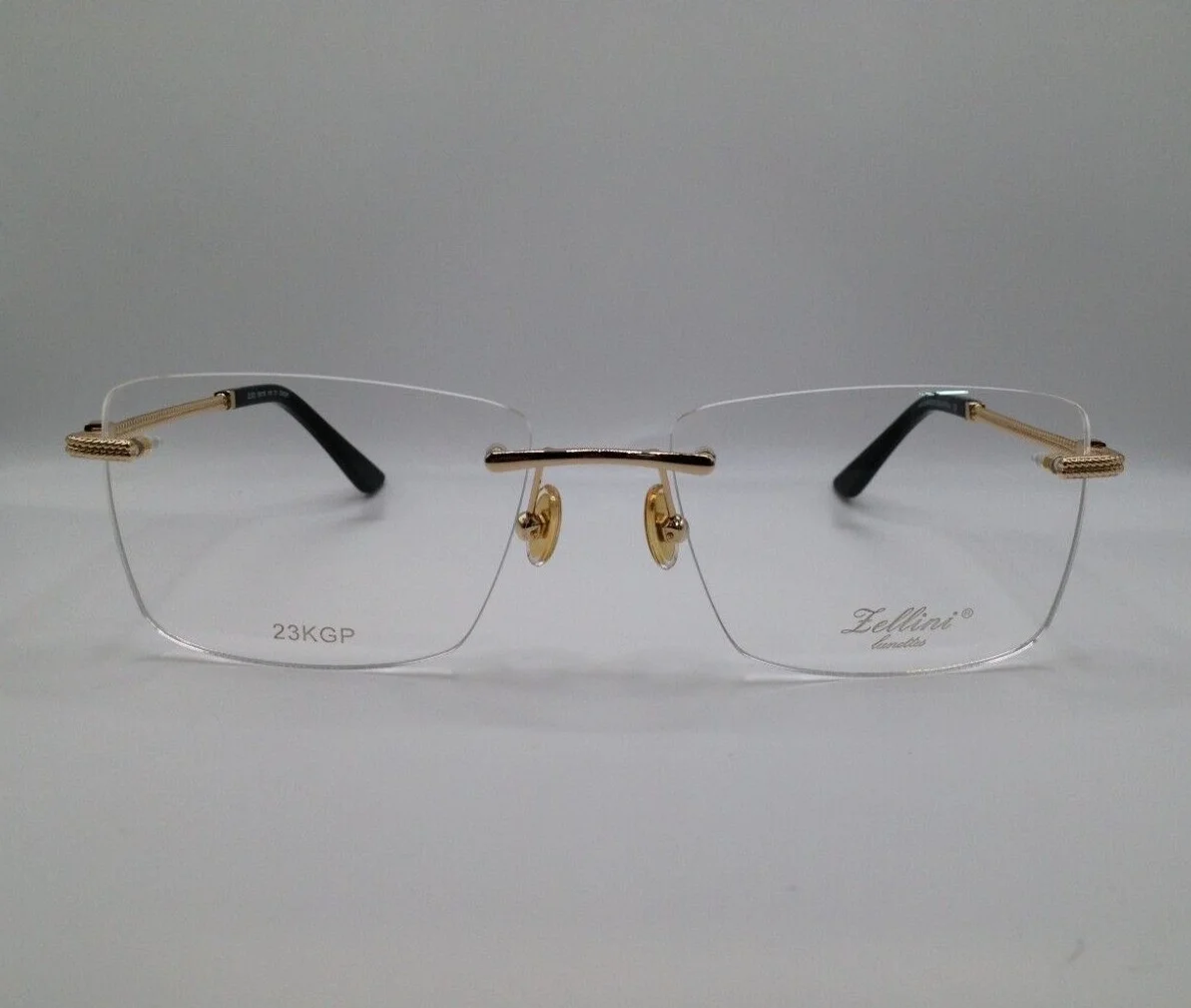 Zellini Lunettes ZL623 C1 23KGP Gold Plated Rimless Eyeglasses Frames 58-18-145