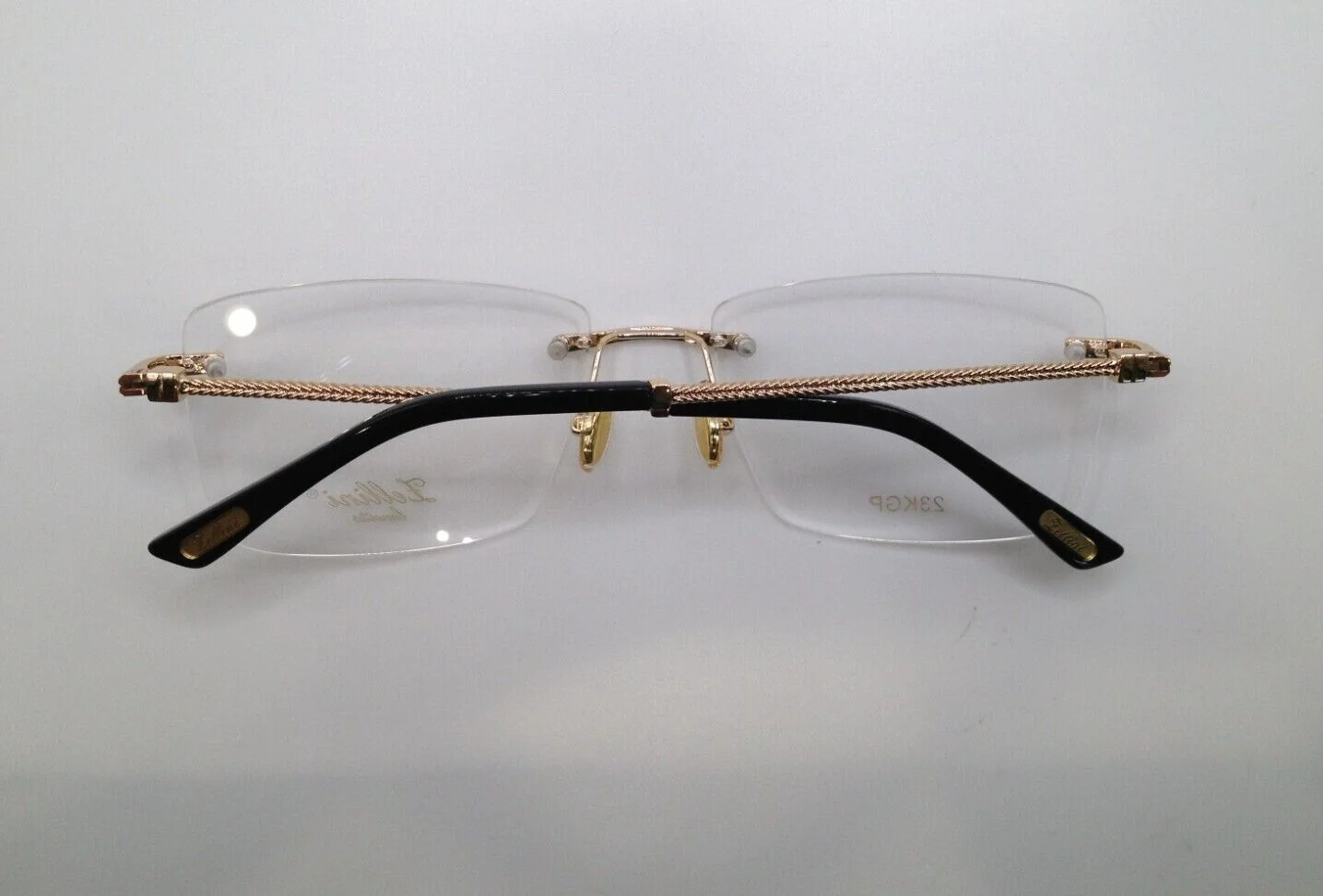 Zellini Lunettes ZL623 C1 23KGP Gold Plated Rimless Eyeglasses Frames 58-18-145 2